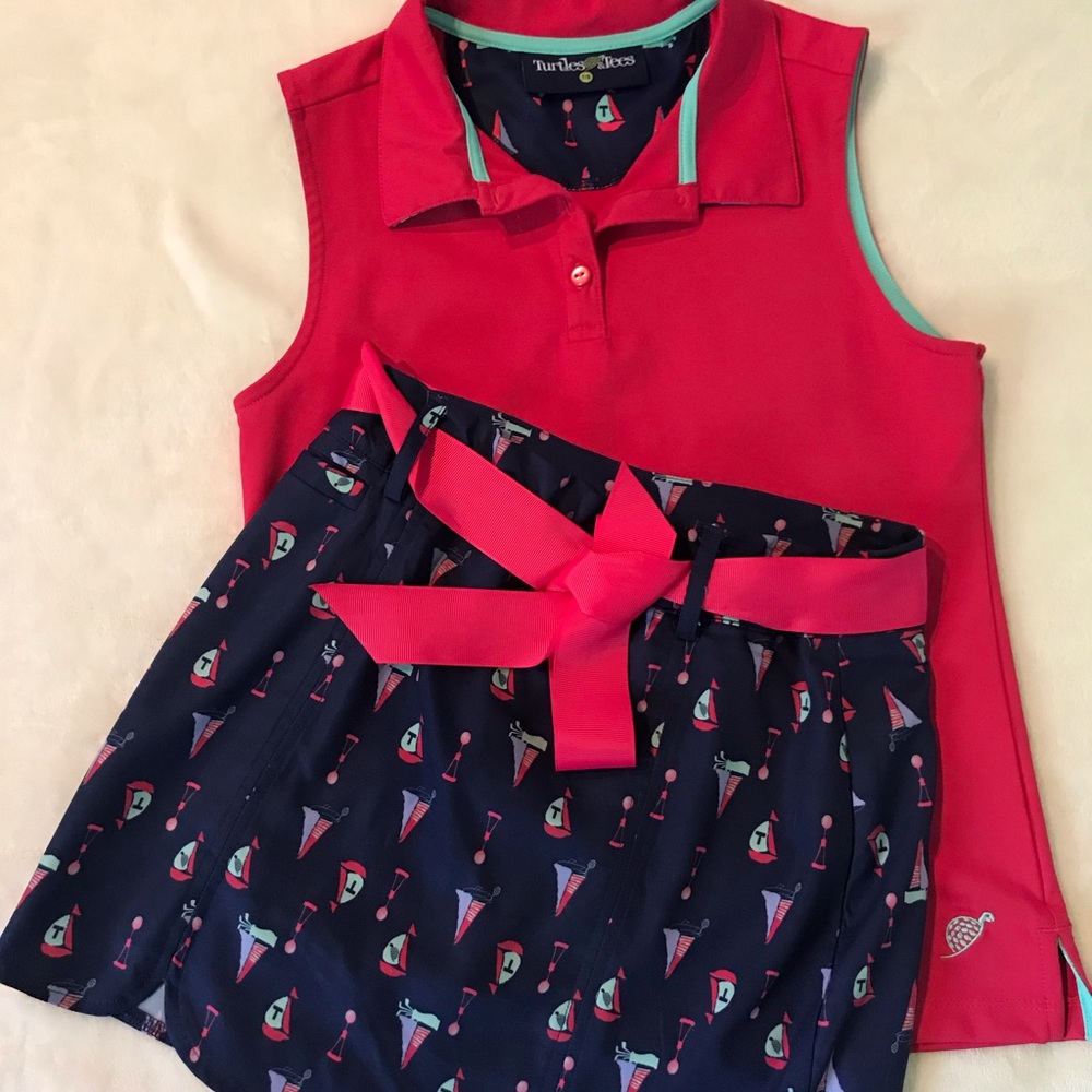 Girl‘s Turtles and Tees golf skort and shirt.